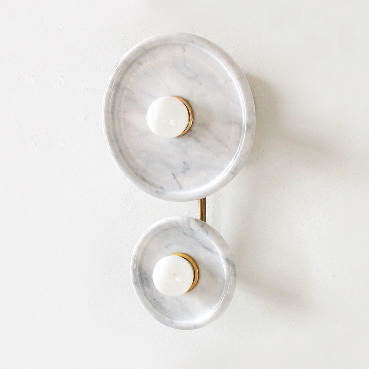 Wall Sconce | Marble Or Jade Shade & Gold Metal Body | 37 cm Height