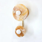 Wall Sconce | Marble Or Jade Shade & Gold Metal Body | 37 cm Height