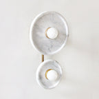 Wall Sconce | Marble Or Jade Shade & Gold Metal Body | 37 cm Height