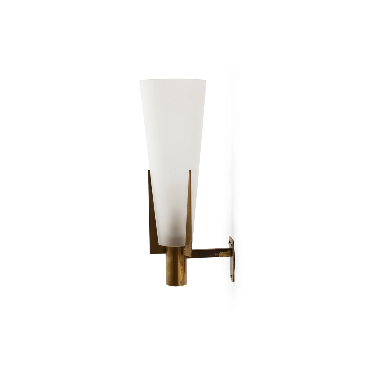 Wall Sconce | Matte Brass & Glass | 35 cm Height