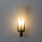 Wall Sconce | Matte Brass & Glass | 35 cm Height