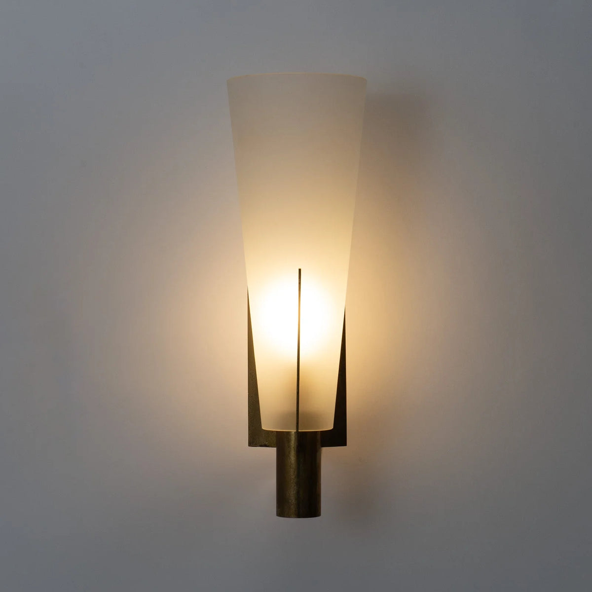 Wall Sconce | Matte Brass & Glass | 35 cm Height