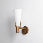Wall Sconce | Matte Brass & Glass | 35 cm Height