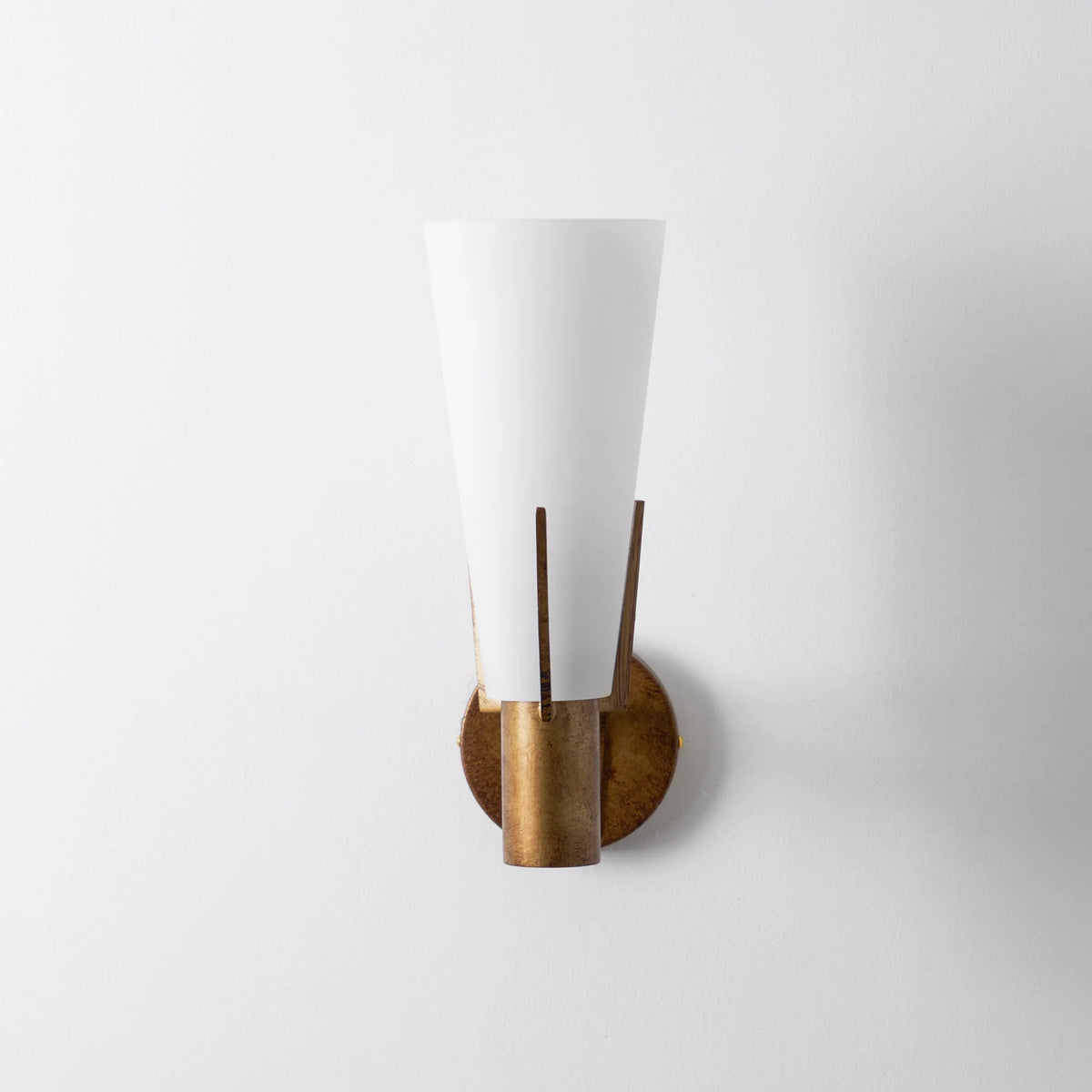 Wall Sconce | Matte Brass & Glass | 35 cm Height
