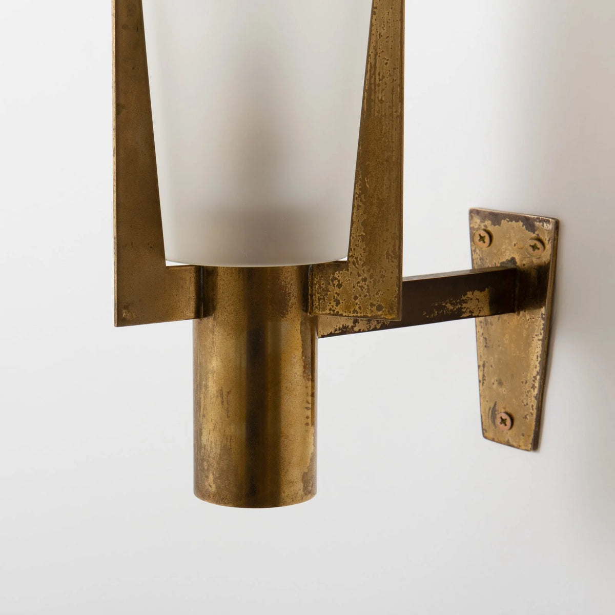 Wall Sconce | Matte Brass & Glass | 35 cm Height