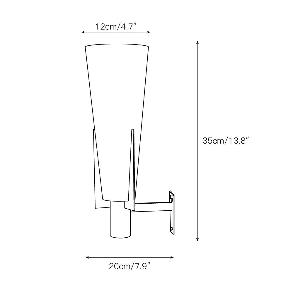 Wall Sconce | Matte Brass & Glass | 35 cm Height