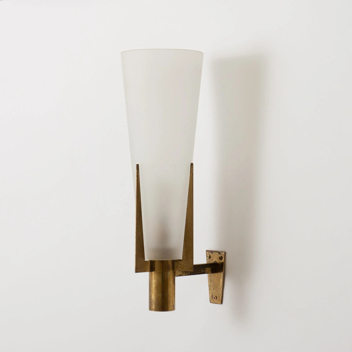 Wall Sconce | Matte Brass & Glass | 35 cm Height