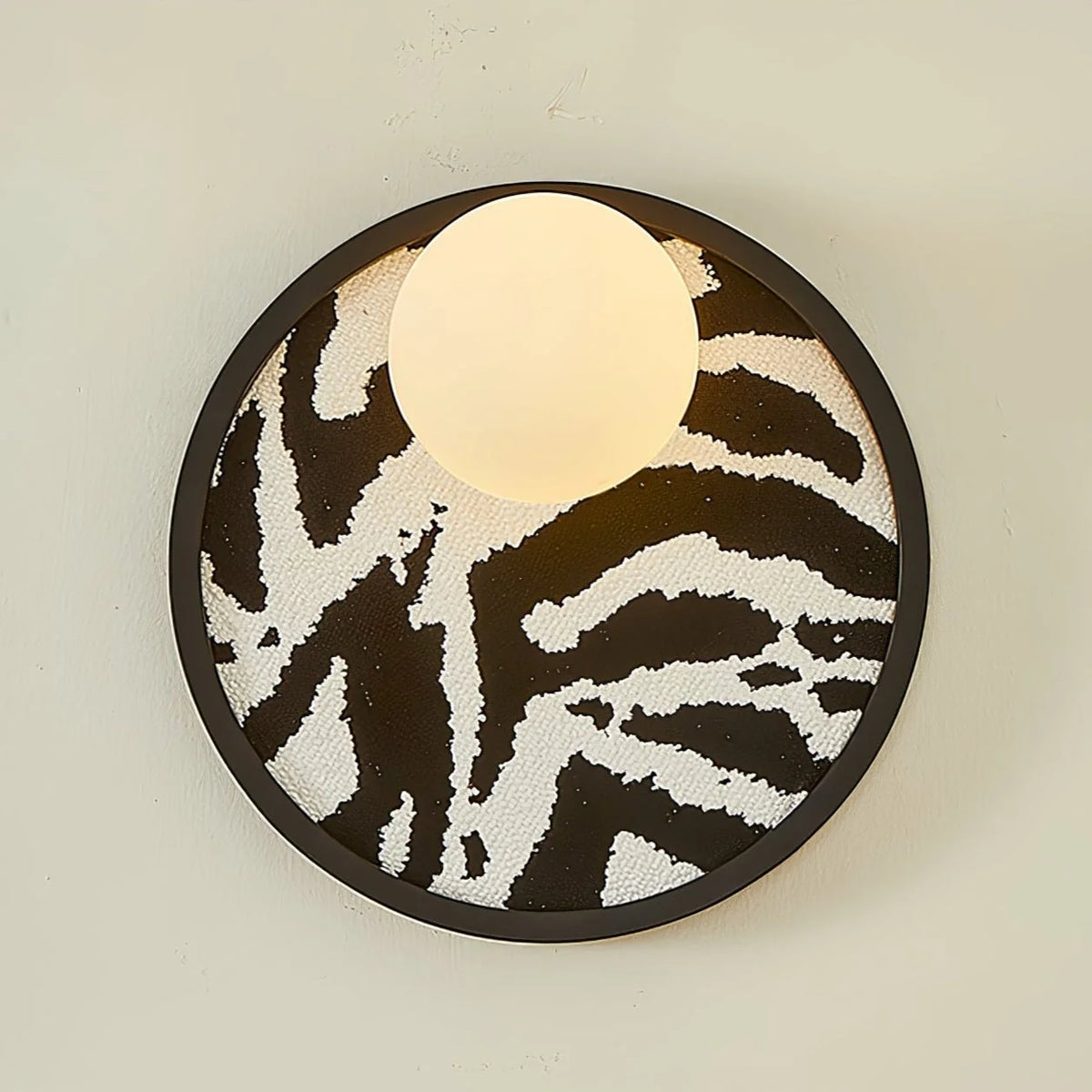 Wall Sconce | Metal Body & Fabric Shade | 25 cm Diameter