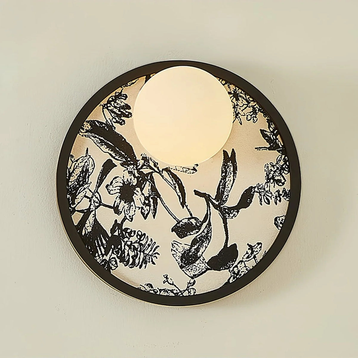 Wall Sconce | Metal Body & Fabric Shade | 25 cm Diameter