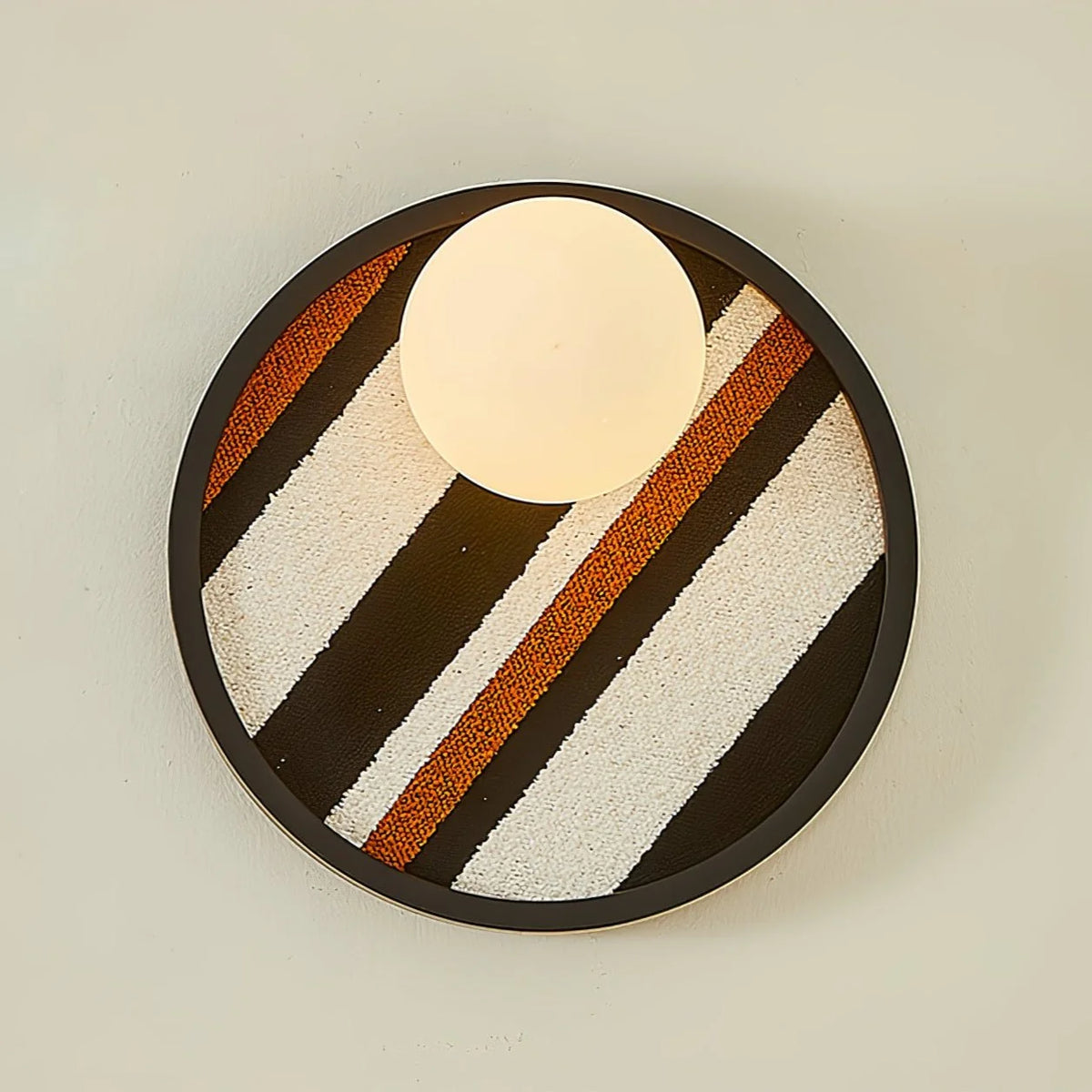 Wall Sconce | Metal Body & Fabric Shade | 25 cm Diameter