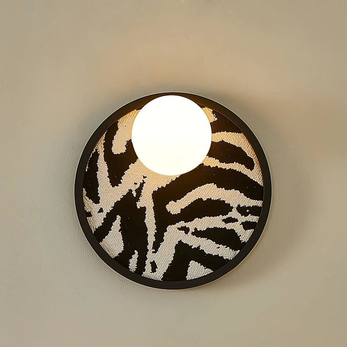 Wall Sconce | Metal Body & Fabric Shade | 25 cm Diameter