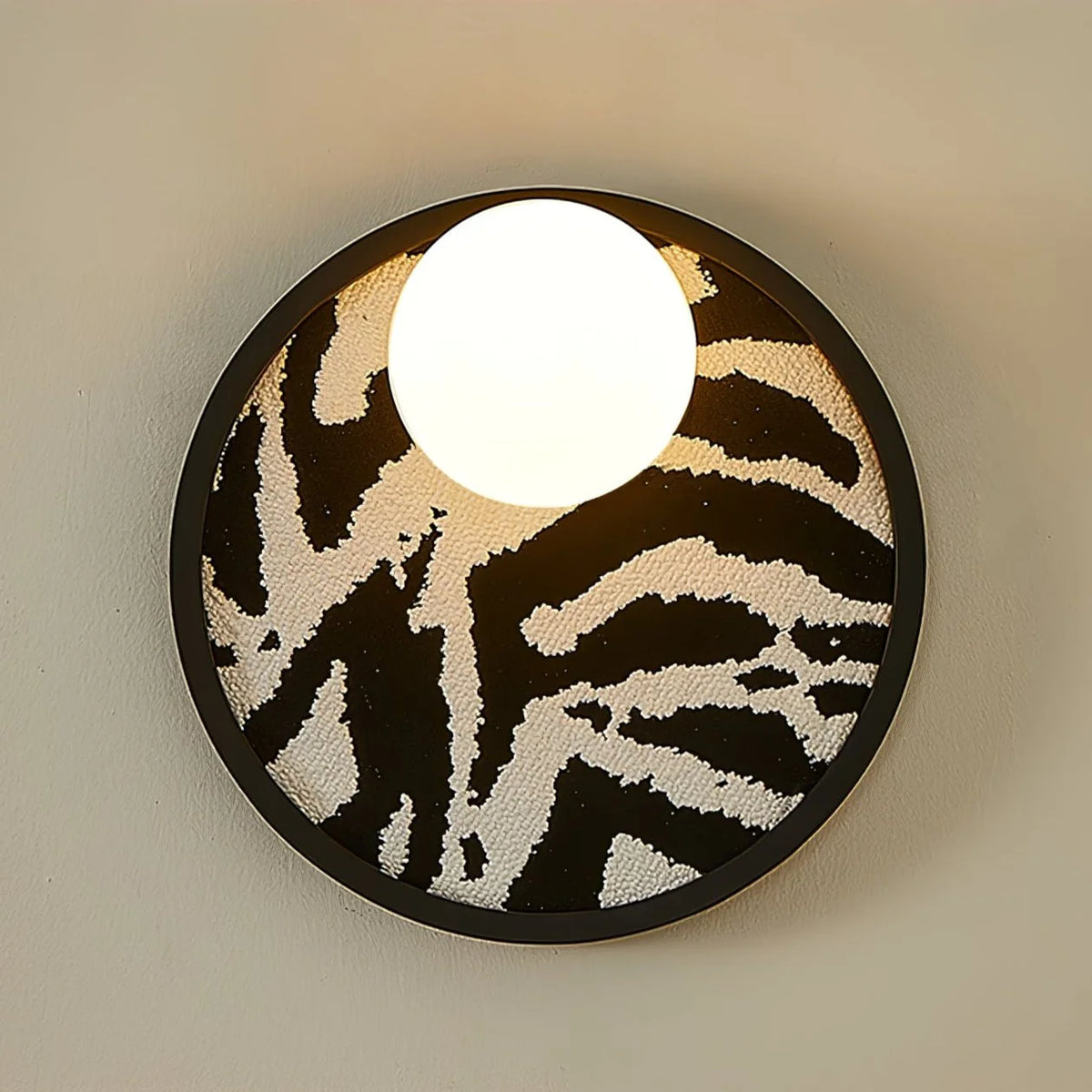 Wall Sconce | Metal Body & Fabric Shade | 25 cm Diameter