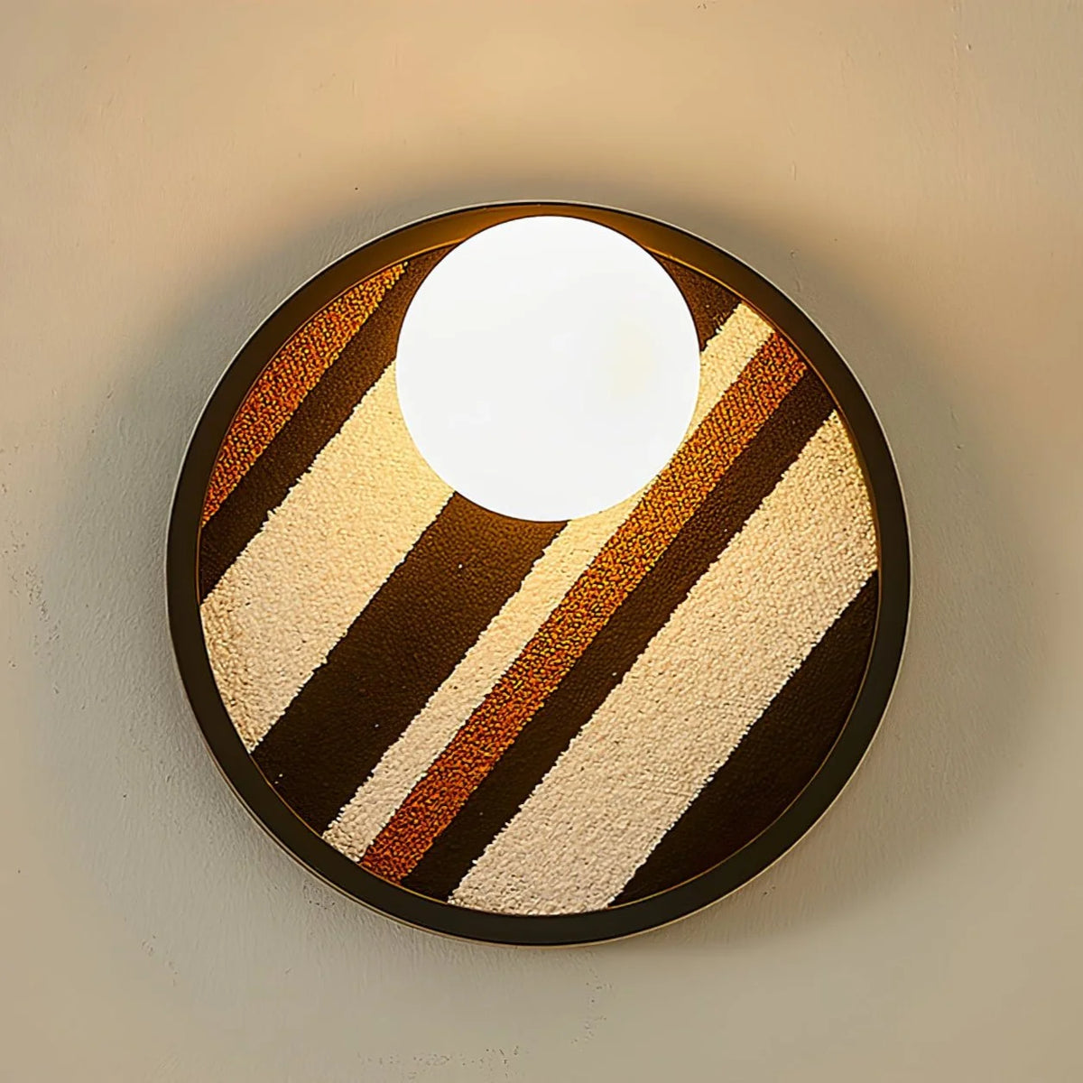 Wall Sconce | Metal Body & Fabric Shade | 25 cm Diameter