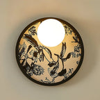 Wall Sconce | Metal Body & Fabric Shade | 25 cm Diameter