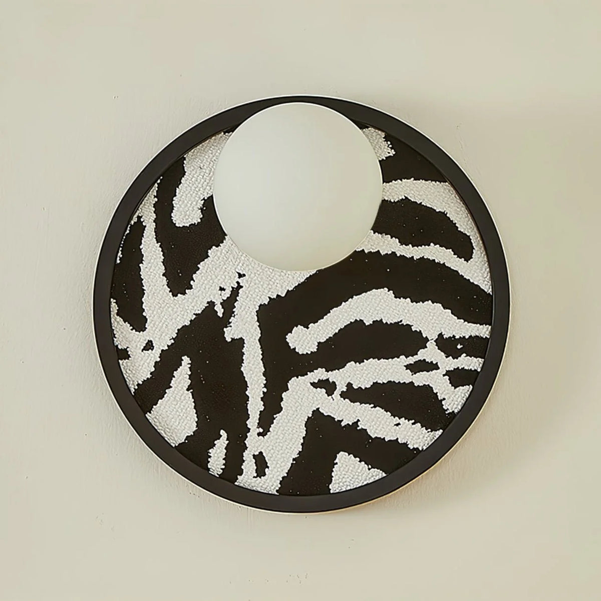 Wall Sconce | Metal Body & Fabric Shade | 25 cm Diameter
