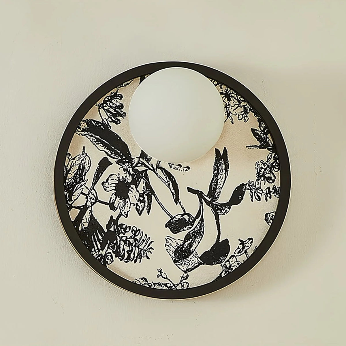 Wall Sconce | Metal Body & Fabric Shade | 25 cm Diameter