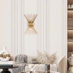 Wall Sconce | Mid-Century Starburst Brass & Dimmable | Dual Up-Down Lights