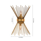 Wall Sconce | Mid-Century Starburst Brass & Dimmable | Dual Up-Down Lights