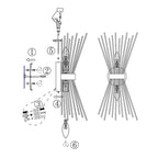 Wall Sconce | Mid-Century Starburst Brass & Dimmable | Dual Up-Down Lights