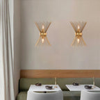 Wall Sconce | Mid-Century Starburst Brass & Dimmable | Dual Up-Down Lights