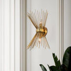 Wall Sconce | Mid-Century Starburst Brass & Dimmable | Dual Up-Down Lights