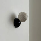 Wall Sconce | Minimal Eclipse Design, Metal Body & Stone Shade