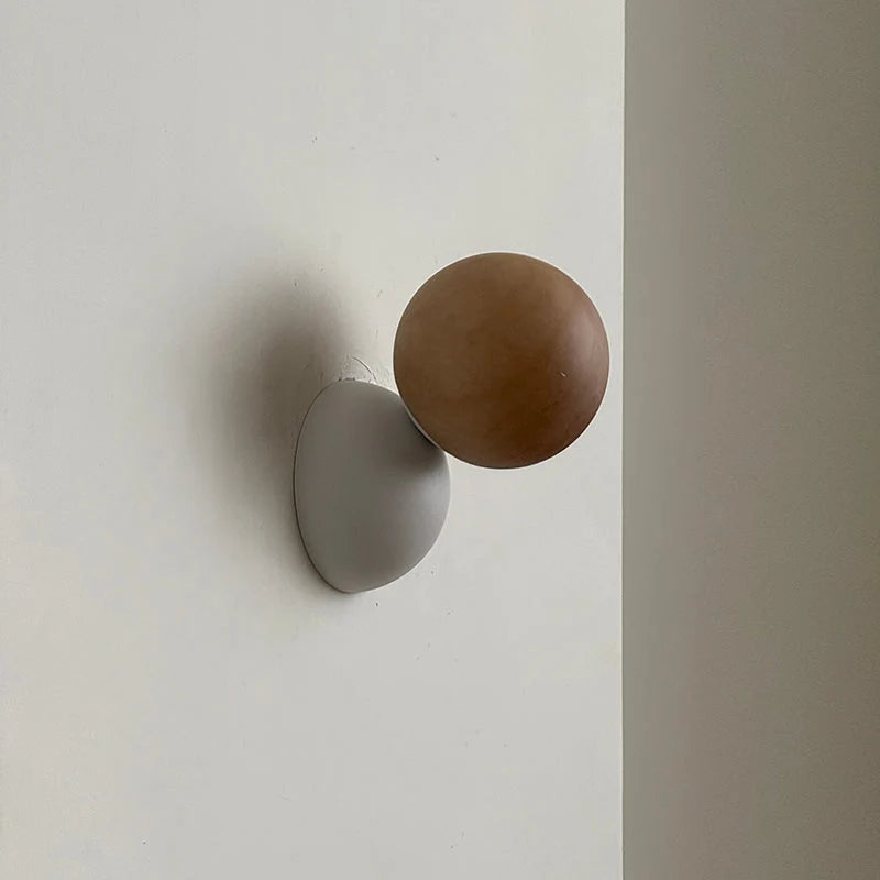 Wall Sconce | Minimal Eclipse Design, Metal Body & Stone Shade