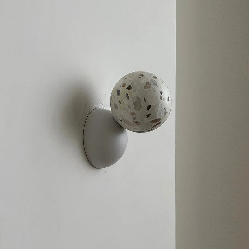 Wall Sconce | Minimal Eclipse Design, Metal Body & Stone Shade