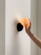 Wall Sconce | Minimal Eclipse Design, Metal Body & Stone Shade