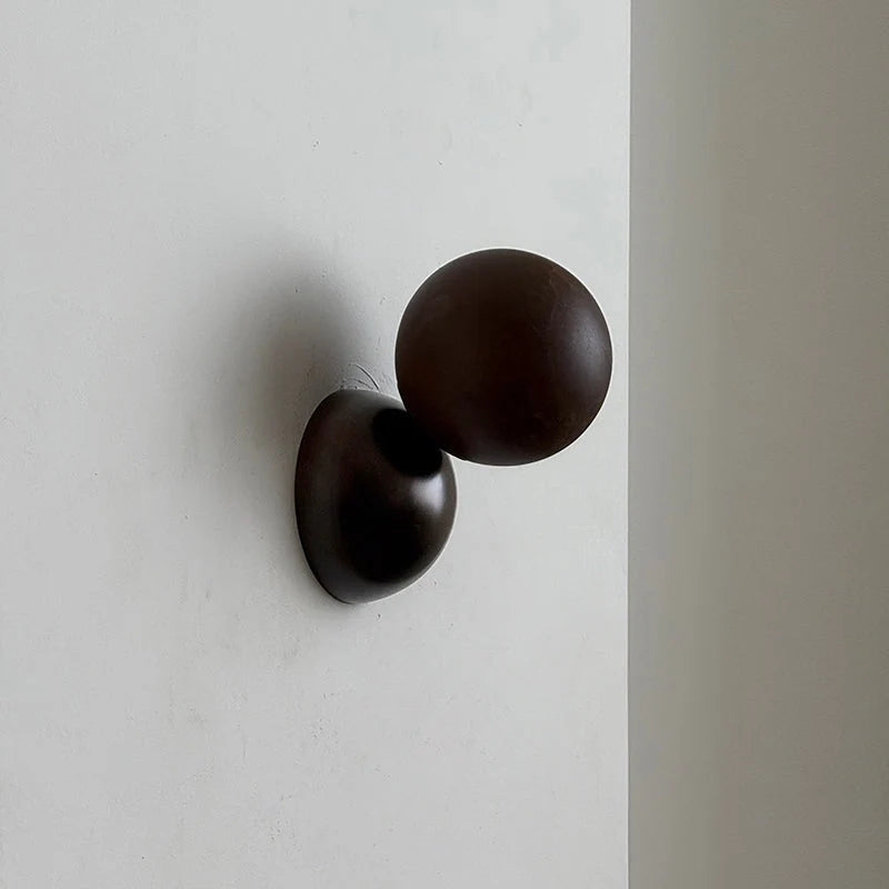 Wall Sconce | Minimal Eclipse Design, Metal Body & Stone Shade