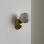 Wall Sconce | Minimal Eclipse Design, Metal Body & Stone Shade