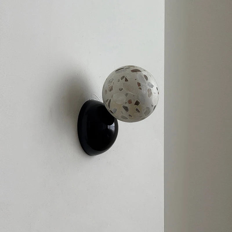 Wall Sconce | Minimal Eclipse Design, Metal Body & Stone Shade