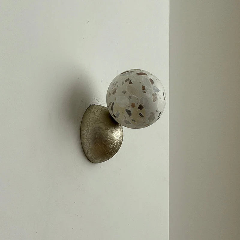 Wall Sconce | Minimal Eclipse Design, Metal Body & Stone Shade