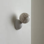 Wall Sconce | Minimal Eclipse Design, Metal Body & Stone Shade