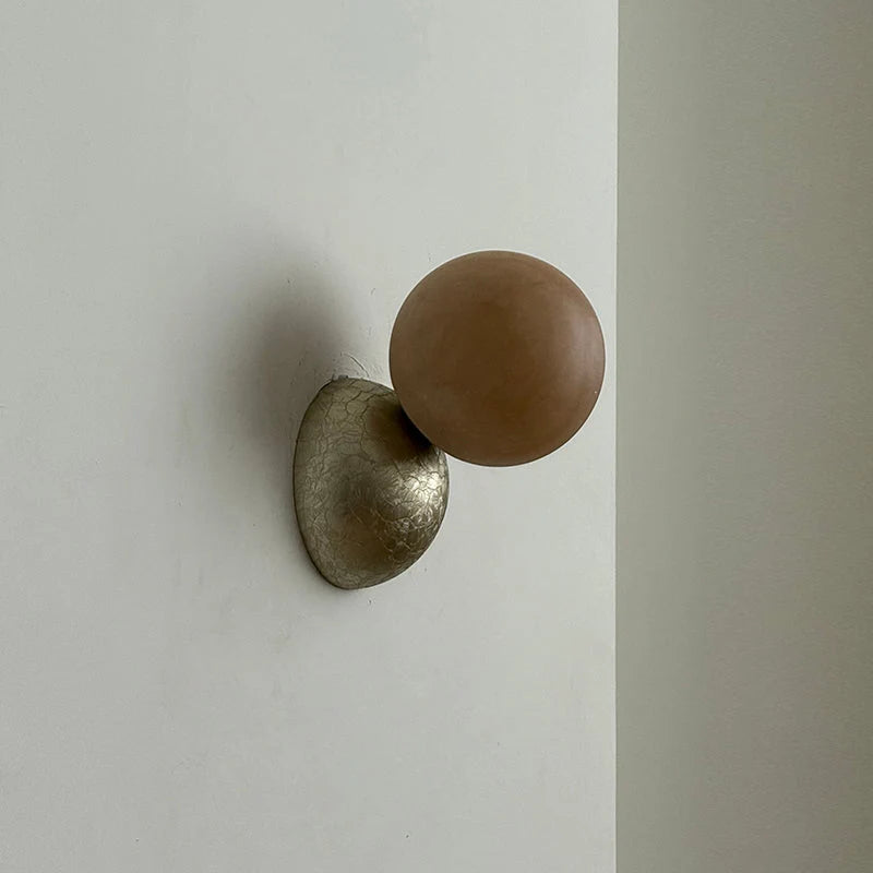 Wall Sconce | Minimal Eclipse Design, Metal Body & Stone Shade