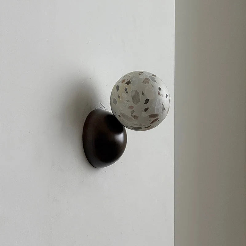 Wall Sconce | Minimal Eclipse Design, Metal Body & Stone Shade
