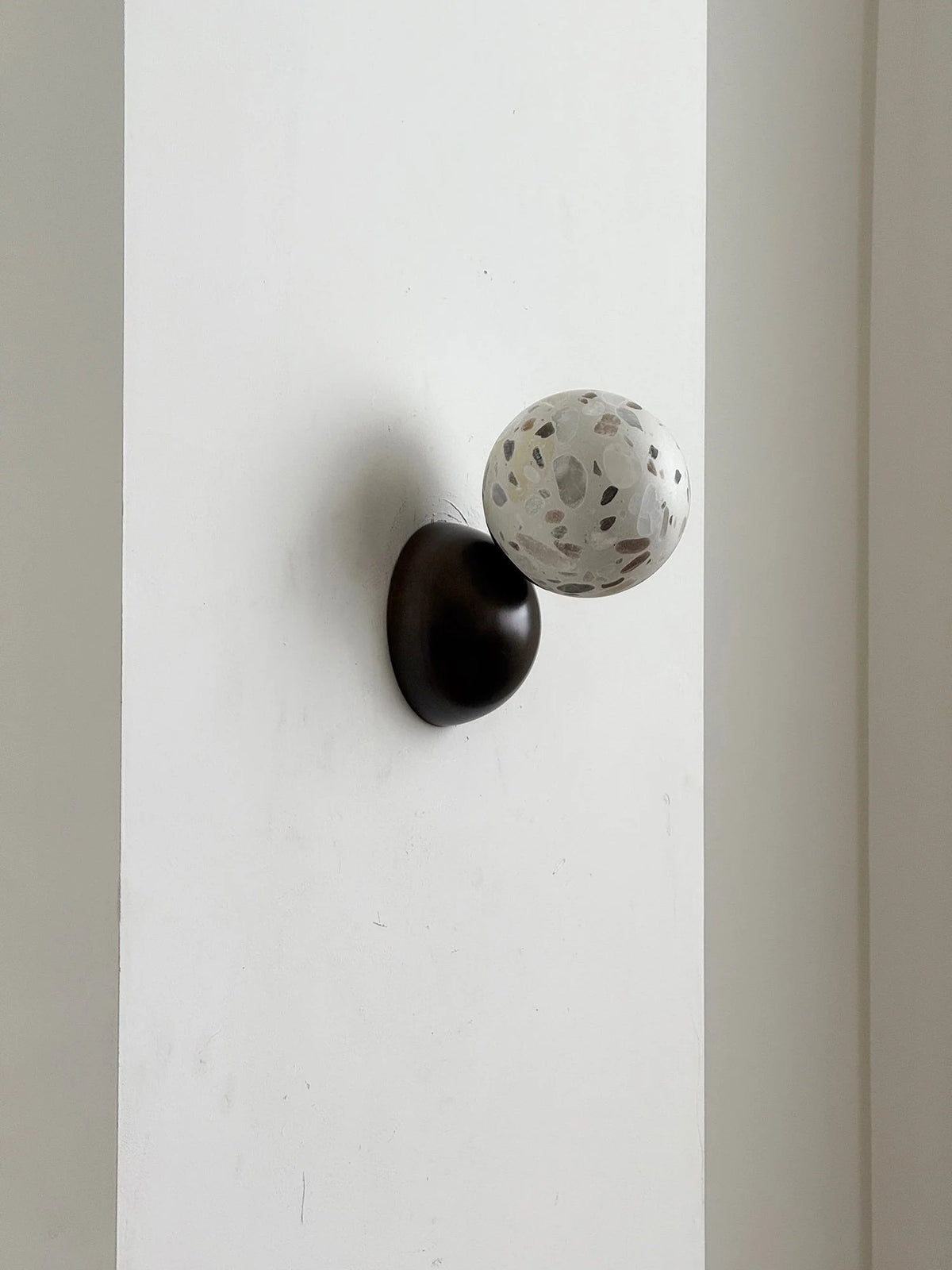 Wall Sconce | Minimal Eclipse Design, Metal Body & Stone Shade