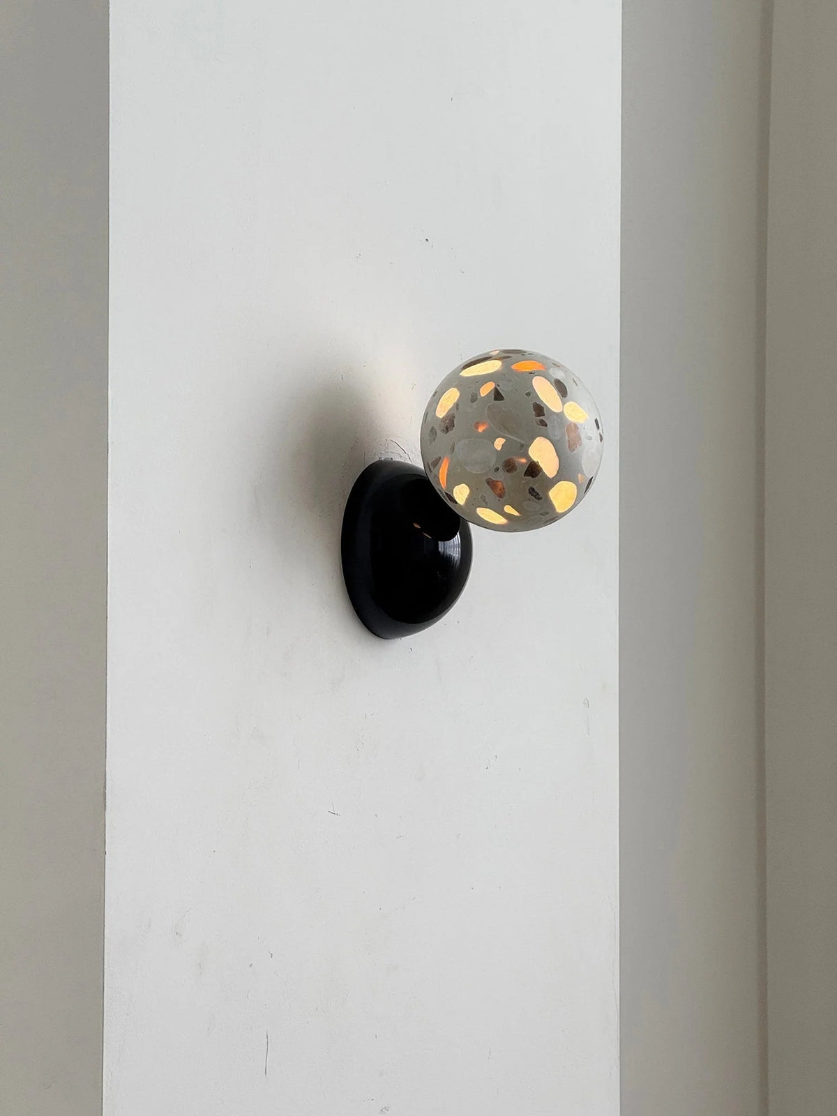 Wall Sconce | Minimal Eclipse Design, Metal Body & Stone Shade