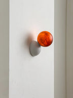 Wall Sconce | Minimal Eclipse Design, Metal Body & Stone Shade