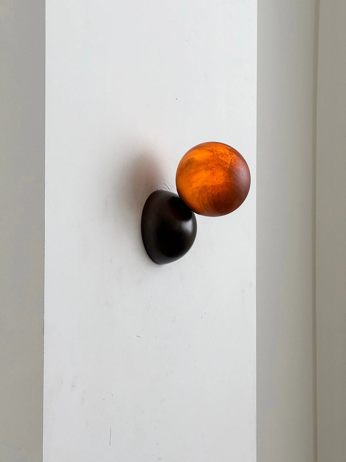 Wall Sconce | Minimal Eclipse Design, Metal Body & Stone Shade