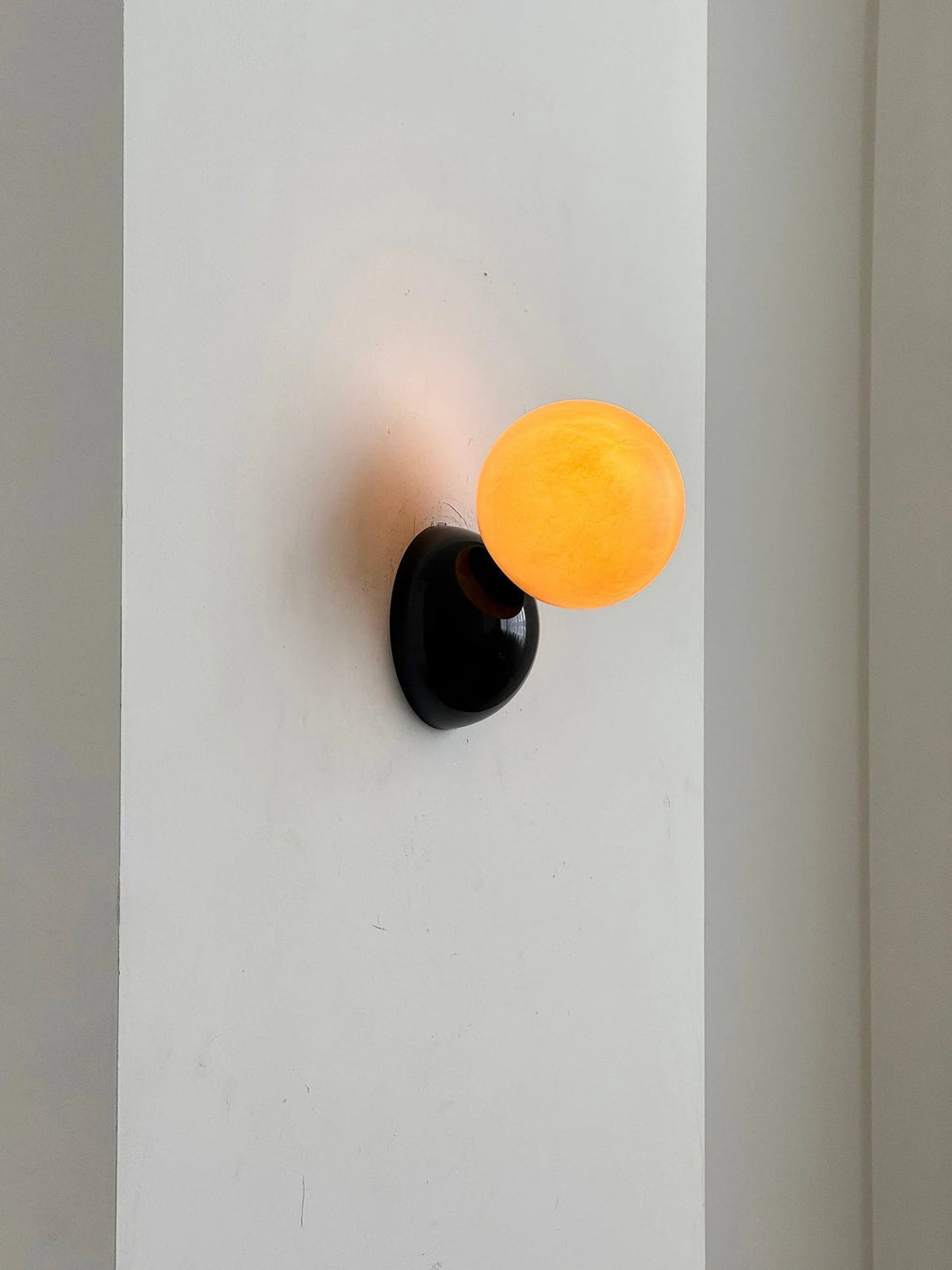 Wall Sconce | Minimal Eclipse Design, Metal Body & Stone Shade