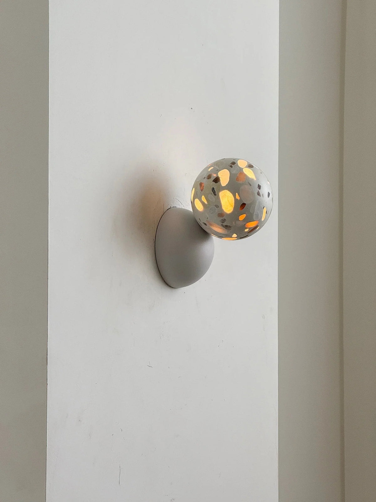 Wall Sconce | Minimal Eclipse Design, Metal Body & Stone Shade