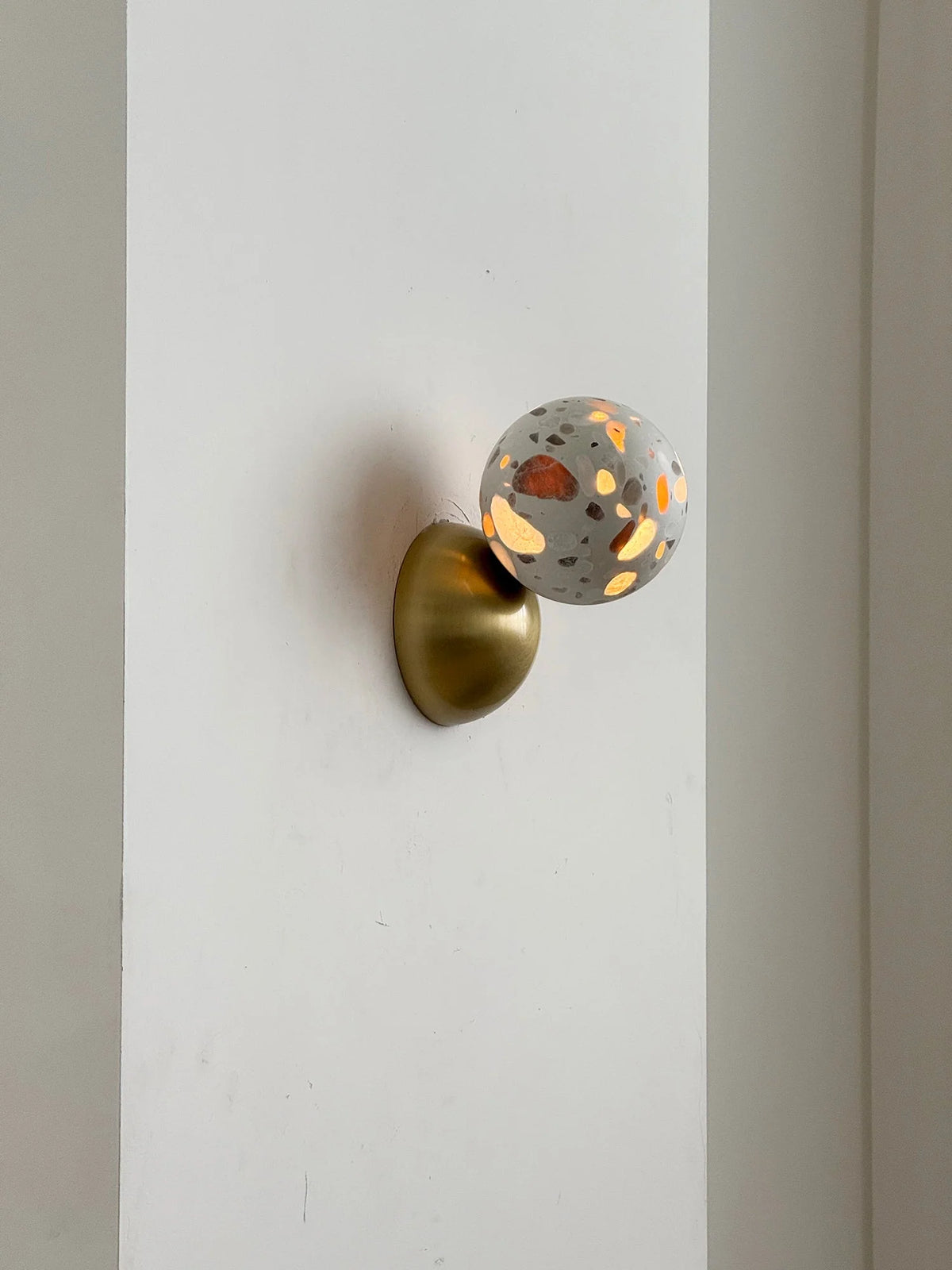 Wall Sconce | Minimal Eclipse Design, Metal Body & Stone Shade