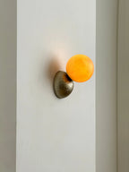 Wall Sconce | Minimal Eclipse Design, Metal Body & Stone Shade