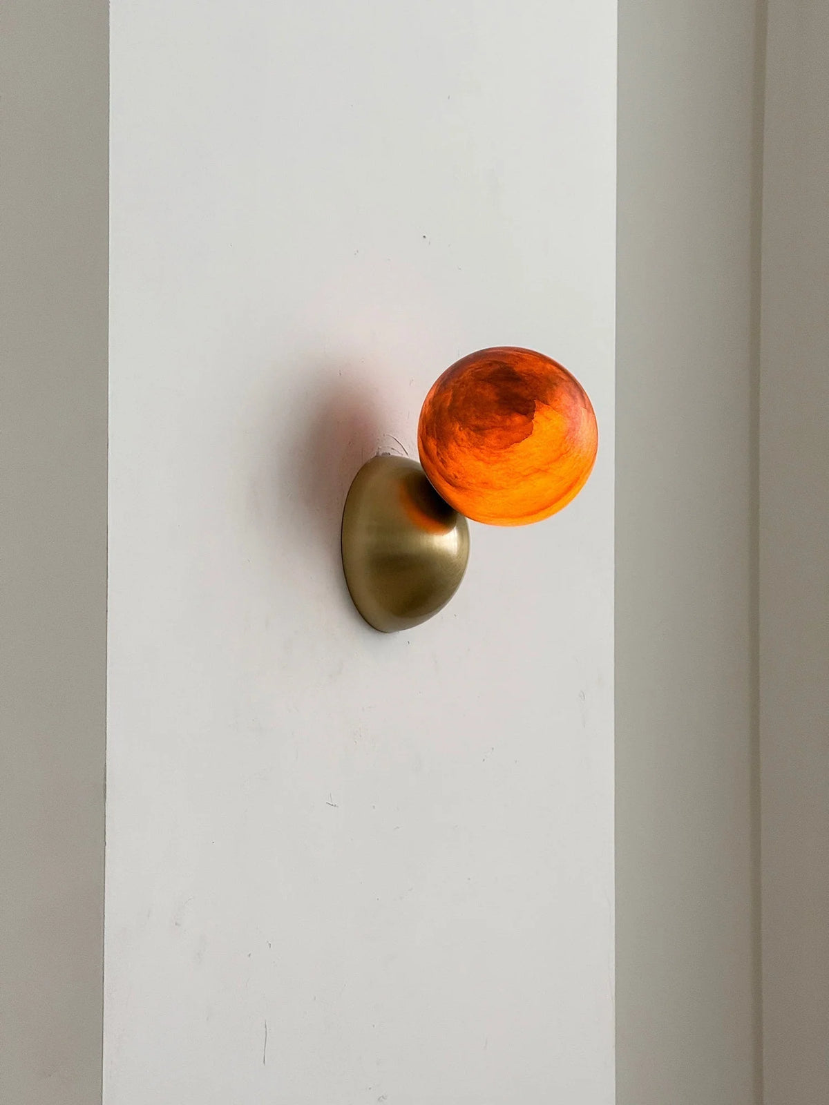 Wall Sconce | Minimal Eclipse Design, Metal Body & Stone Shade