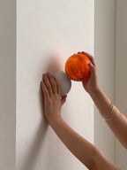 Wall Sconce | Minimal Eclipse Design, Metal Body & Stone Shade