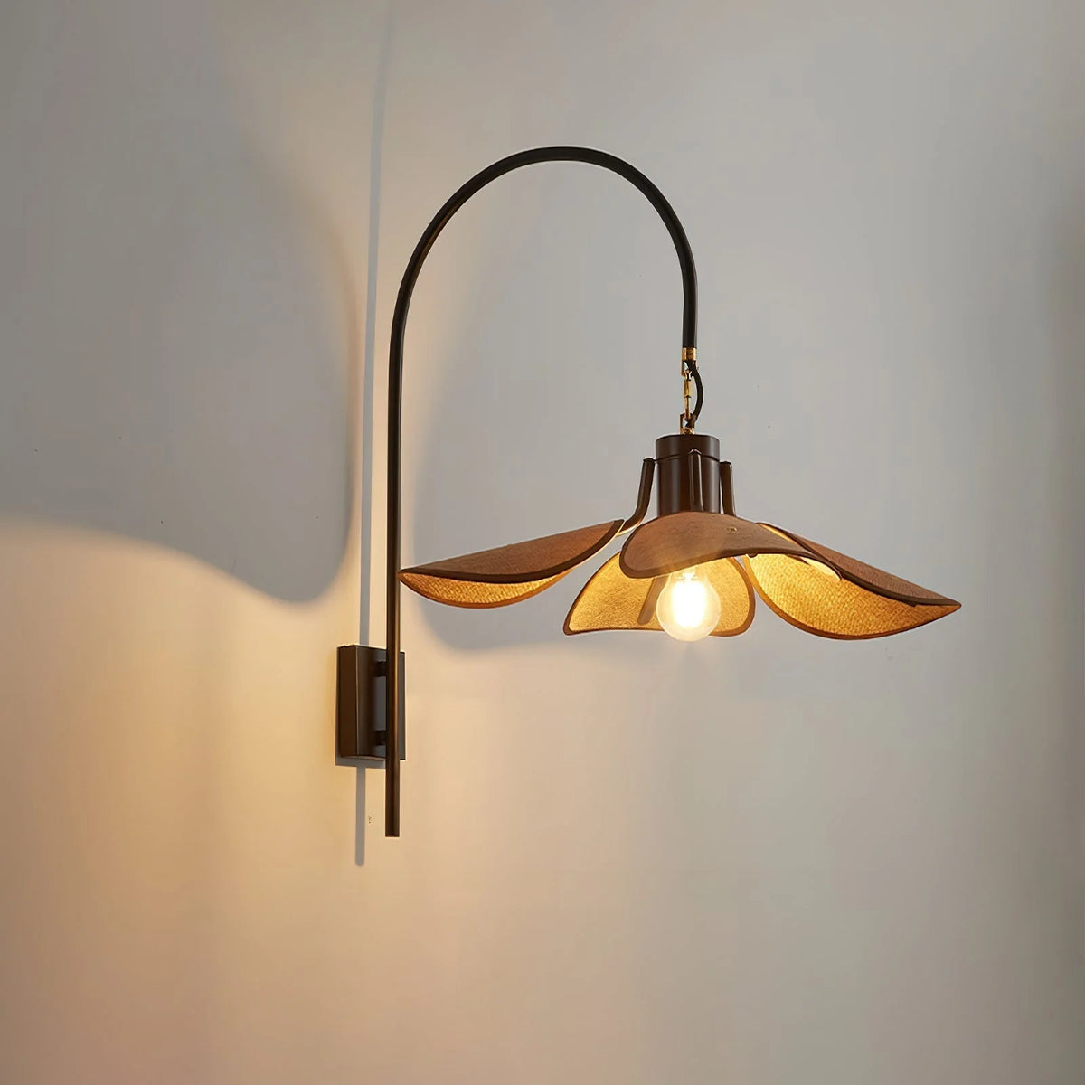 Wall Sconce | Petal Floral Design & Linen Shade