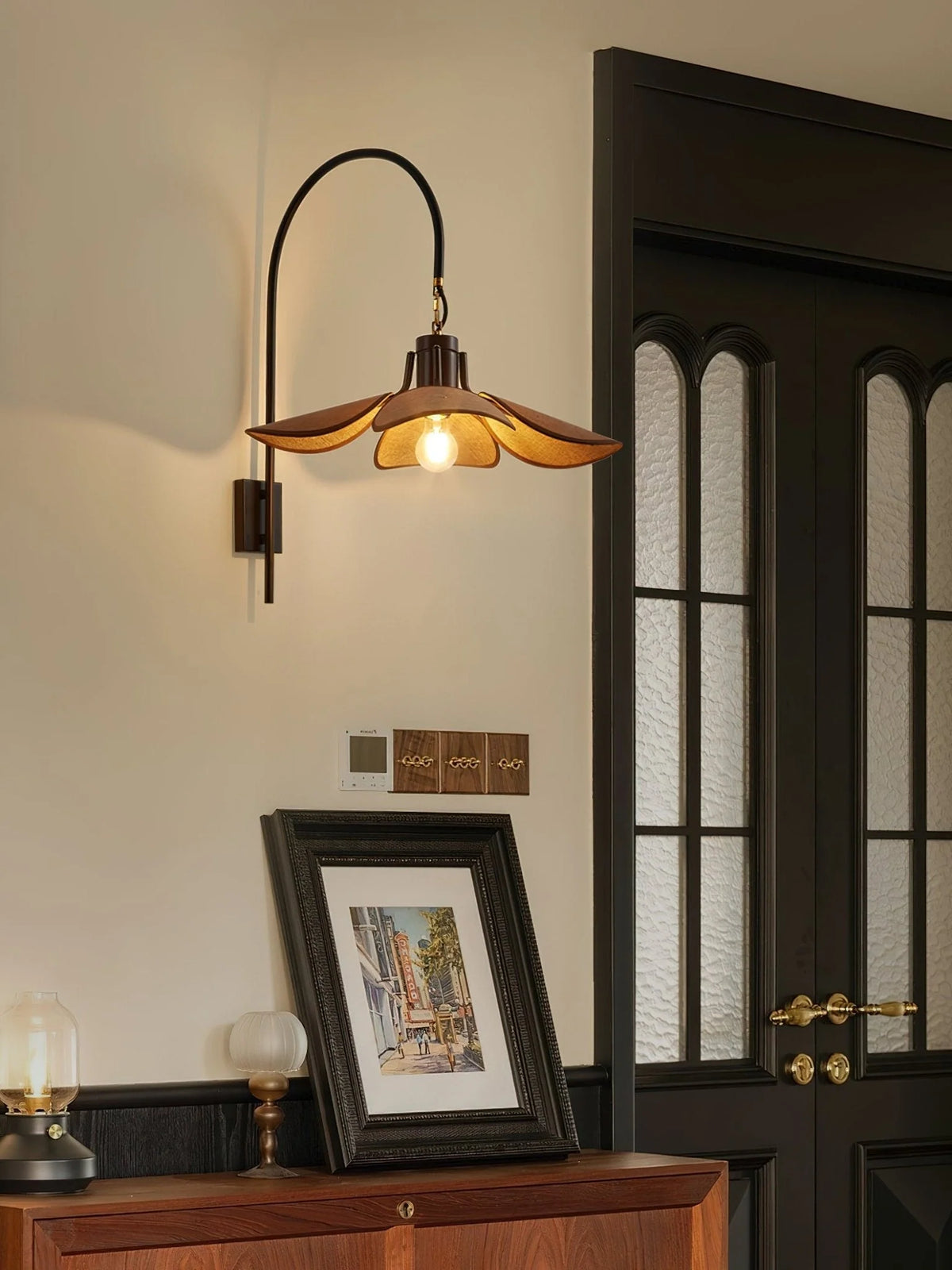 Wall Sconce | Petal Floral Design & Linen Shade