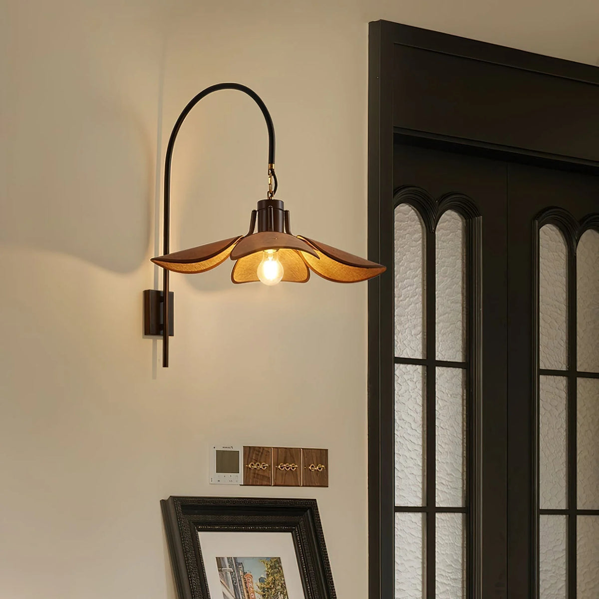 Wall Sconce | Petal Floral Design & Linen Shade