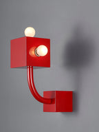 Wall Sconce | Red Metal Cube | E26/E27 Compatible